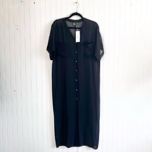 NWT EILEEN FISHER 100% Silk Sheer Maxi Dress